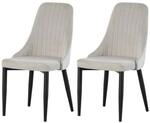 Stuhl CLAUDIA, 2er Set creme Samt B/H/T: ca. 44x88x58 cm