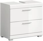 Waschbeckenunterschrank Scout wei&szlig; wei&szlig; Hochglanz B/H/T: ca. 60x56x37 cm