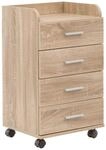 Rollcontainer braun Spanplatte B/H/T: ca. 40x70,5x33 cm