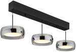 GLOBO LED-H&auml;ngeleuchte mattschwarz Rauch Opal Metall Glas Kunststoff B/H/L: ca.