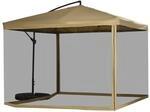 Outsunny Ampelschirm beige Polyester B/H/L: ca. 296x272x296 cm