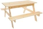 Timbela Kindersitzgarnitur M010 natur Holz B/H/L: ca. 90x50x90 cm