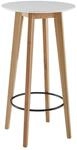 Bartisch wei&szlig; matt natur MDF B/H/T: ca. 60x110x60 cm