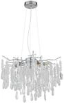 GLOBO Luster gold klar amber Metall Glas H/D: ca. 120x60 cm E14 8 Brennstellen