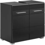 Waschbeckenunterschrank LINUS schwarz schwarz Hochglanz B/H/T: ca. 60x56x34 cm