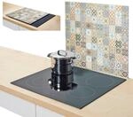 Zeller Herdblende-/Abdeckplatte Mosaik beige Glas B/H/L: ca. 50x0,8x56 cm
