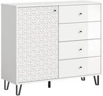 Highboard PRISMA wei&szlig; wei&szlig; Hochglanz B/H/T: ca. 110x96x40 cm