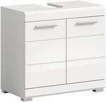 Waschbeckenunterschrank Scout wei&szlig; wei&szlig; Hochglanz B/H/T: ca. 60x56x34 cm