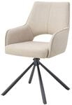 Drehstuhl JANA, 2er Set creme schwarz Webstoff B/H/T: ca. 57x91x64 cm