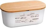 Kesper Brotbox wei&szlig; Bambus B/H/L: ca. 20x4,5x34 cm