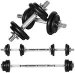 HOMCOM Hantelset schwarz Eisen B/H/L: ca. 16x16x95 cm
