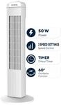 Opviq - Kumtel Standventilator wei&szlig; Kunststoff B/H/L: ca. 24,4x74,5x24,4 cm
