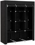HOMCOM Kleiderschrank schwarz Edelstahl B/H/L: ca. 43x125x162,5 cm
