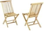 VCM Gartenstuhl 2er Set braun Teakholz B/H/T: ca. 46x89x62 cm