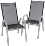 VCM Stapelsessel-Set hellgrau Textilene B/H/T: ca. 55x93x58 cm