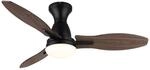 GLOBO LED-Deckenventilator Opal mattschwarz braun Metall Kunststoff H/D: ca. 32,5x107