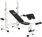 HOMCOM Hantelbank wei&szlig; Stahl B/H/L: ca. 134x136x180 cm