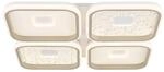 GLOBO LED-Deckenleuchte wei&szlig; Opal sand Metall Kunststoff B/H/L: ca. 54x7,8x54...