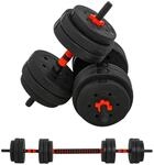 HOMCOM Hantel-Set schwarz Edelstahl B/H/L: ca. 21x21x50 cm