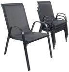 VCM Gartenstuhl 4er Set anthrazit Textilene B/H/L: ca. 56x89x73 cm