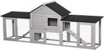 PawHut Kleintierstall grau Holz B/H/L: ca. 45,5x84,5x210 cm