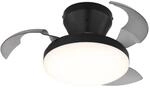 GLOBO LED-Deckenventilator schwarz Rauch transparent H/D: ca. 15,5x38 cm max. 15 W