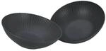 CreaTable Salatsch&uuml;ssel-Set Vesuvio schwarz Steinzeug D: ca. 24 cm