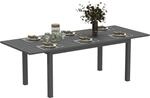 Outsunny Gartentisch grau Aluminium B/H/L: ca. 90x73x220 cm