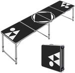 Outsunny Bierpong-Tisch schwarz Aluminium B/H/L: ca. 60x240x70 cm