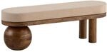 Sitzbank braun beige Mango Leder B/H/T: ca. 140x47,5x41,5 cm