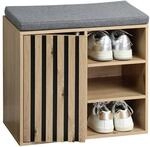 Kesper Schuhschrank grau Holz B/H/L: ca. 29,5x48x51,5 cm
