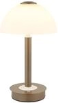 GLOBO LED-Tischleuchte kaffee Opal Glas Metall H/D: ca. 31,5x18 cm 1 Brennstellen