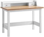 Schreibtisch wei&szlig; Eiche wei&szlig; Optik B/H/T: ca. 106x90x53 cm