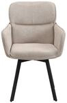 Stuhl RICO, 2er-Set schwarz taupe Metall Stoff B/H/T: ca. 61x90x63 cm