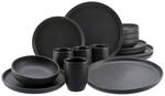 CreaTable Kombiservice Uno BLACK schwarz Steinzeug 16 tlg.