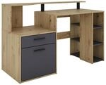 Schreibtisch LOUIS Eiche anthrazit B/H/T: ca. 140x89x55 cm