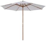 Outsunny Sonnenschirm wei&szlig; Bambus H/D: ca. 250x300 cm