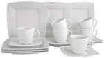 CreaTable Kaffeeservice Victoria wei&szlig; Porzellan 18 tlg.