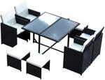 Outsunny Sitzgruppe schwarz Polyrattan
