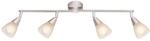 GLOBO Spotbalken Tadeus Chrom wei&szlig; Metall Glas B/H/T: ca. 60x19x8 cm 4 Brennstellen