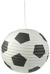 Niermann Pendelleuchte Fu&szlig;ball wei&szlig; schwarz Papier D: ca. 40 cm