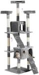 PawHut Katzenbaum grau Polyester B/H/L: ca. 50x170x50 cm