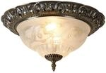 Searchlight Deckenleuchte Derby messing Stahl Glas B/H/L/D: ca. 33x17x33x33 cm E14 2