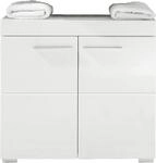 Waschbeckenunterschrank Amanda wei&szlig; wei&szlig; Hochglanz B/H/T: ca. 60x56x34 cm