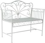 Outsunny Gartenbank wei&szlig; Metall B/H/T: ca. 114x94x50 cm