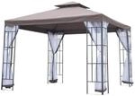 Outsunny Gartenpavillon caf&eacute; braun Stahl B/H/L: ca. 300x270x300 cm