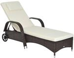 Outsunny Sonnenliege braun Metall B/H/L: ca. 73x103x200 cm