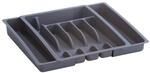 Zeller Besteckkasten ausziehbar grau B/H/L: ca. 38x7x48 cm