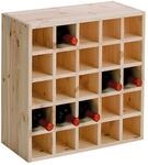 Zeller Weinregal f&uuml;r 25 Flaschen natur Holz B/H/L: ca. 25x52x52 cm