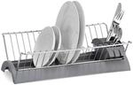 Zeller Geschirrabtropfst&auml;nder grau Metall B/H/L: ca. 24x14x42 cm